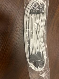 White braided psu extension cable set have 8 pieces