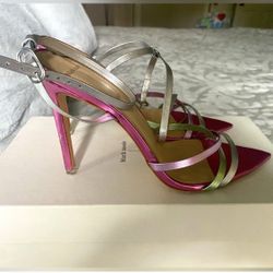 NWT Black Suede Studio Kris Ankle Strap Heels