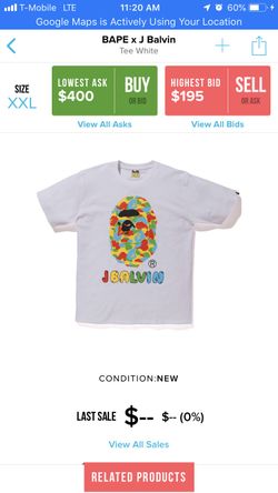 Bape j.balvin exclusive Chicago only 2xl