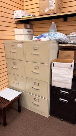 Beige Metal 4-Drawer Filing Cabinets $50 each