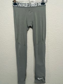Nike Pro Grey Dri-FIT Leggings Size L Athletic Workout Tights.