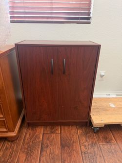 Cherry Wood Two-Door Storage Cabinet