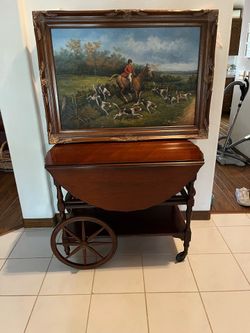 Antique tea cart folding
