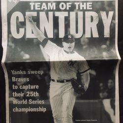NY Daily News-Ny Yankees Team Of The Century-Oct.28,1999-Pullout Section
