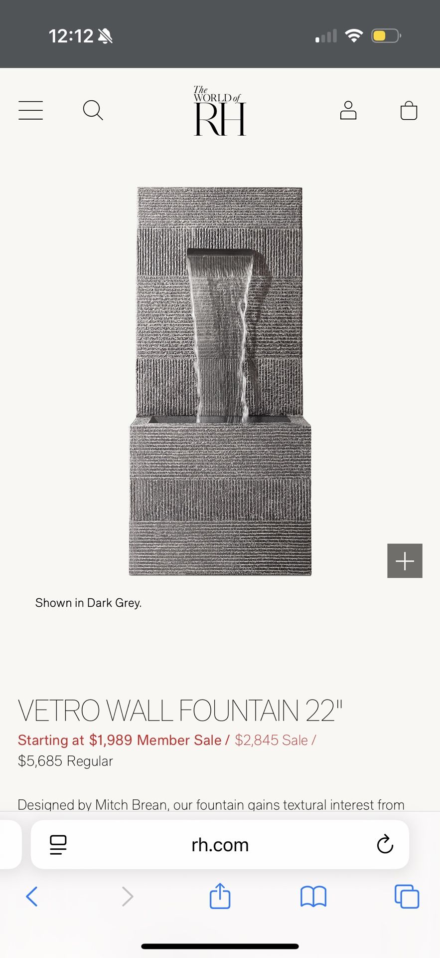 VETRO WALL FOUNTAIN 22"