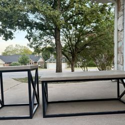 Living Spaces - Modern Black & Wood Coffee Table + End Table Set - $125 OBO