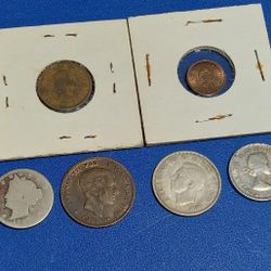 VINTAGE "Global Explorer" 10-Coin Set – 80% Silver, 1800s Bronze & V-Nickel