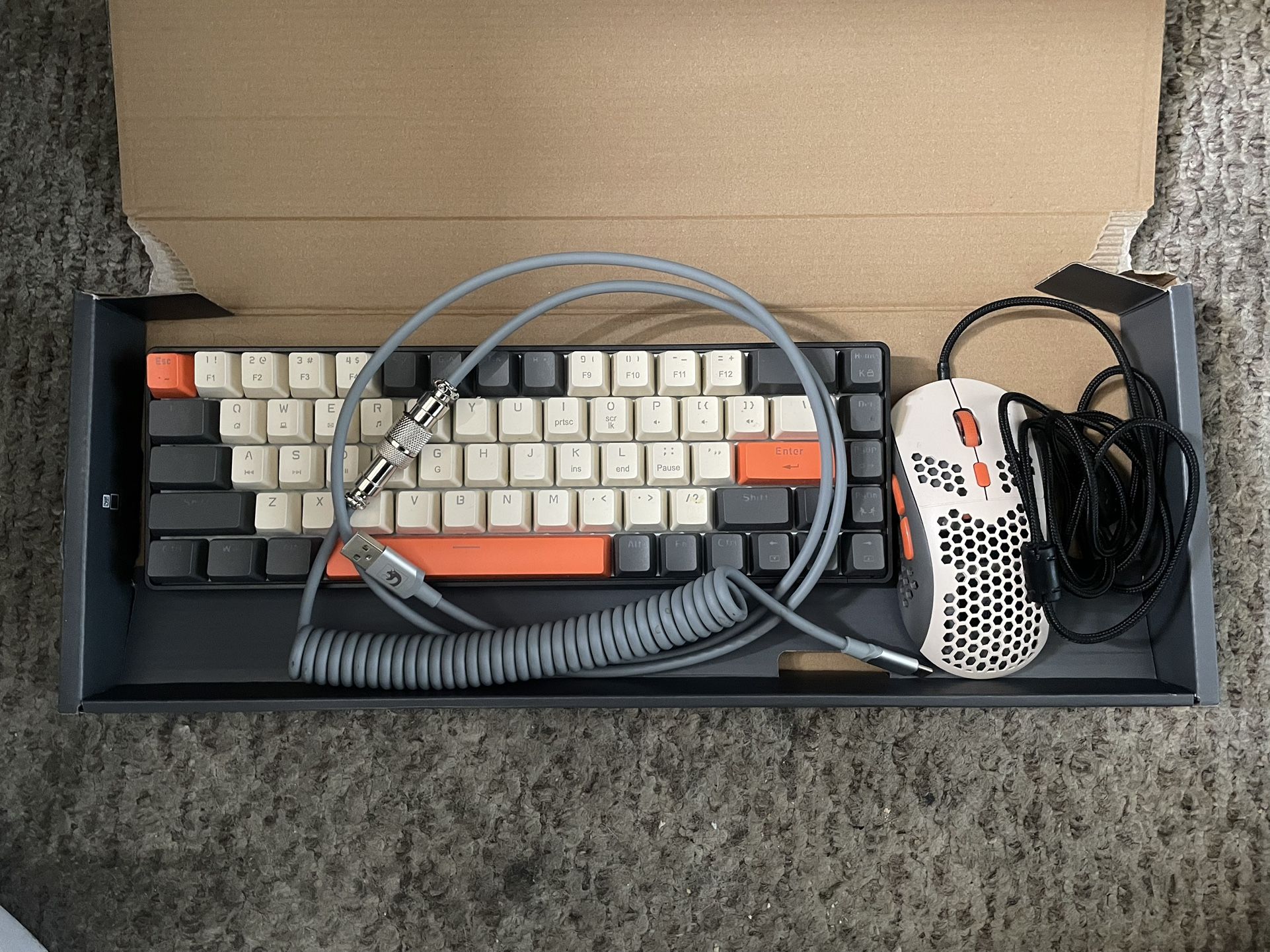 ZIYOU LANG RK-T8PRO Wired 65% Mechanical Gaming Keyboard and Mouse Combo with RGB Backlit Anti-ghosting TKL Mini 68 Key Coiled C to A Cable Tactile Bl