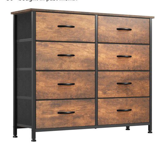 WLIVE Fabric Dresser for Bedroom, Storage Drawer Unit,Dresser with 8 Deep Drawers