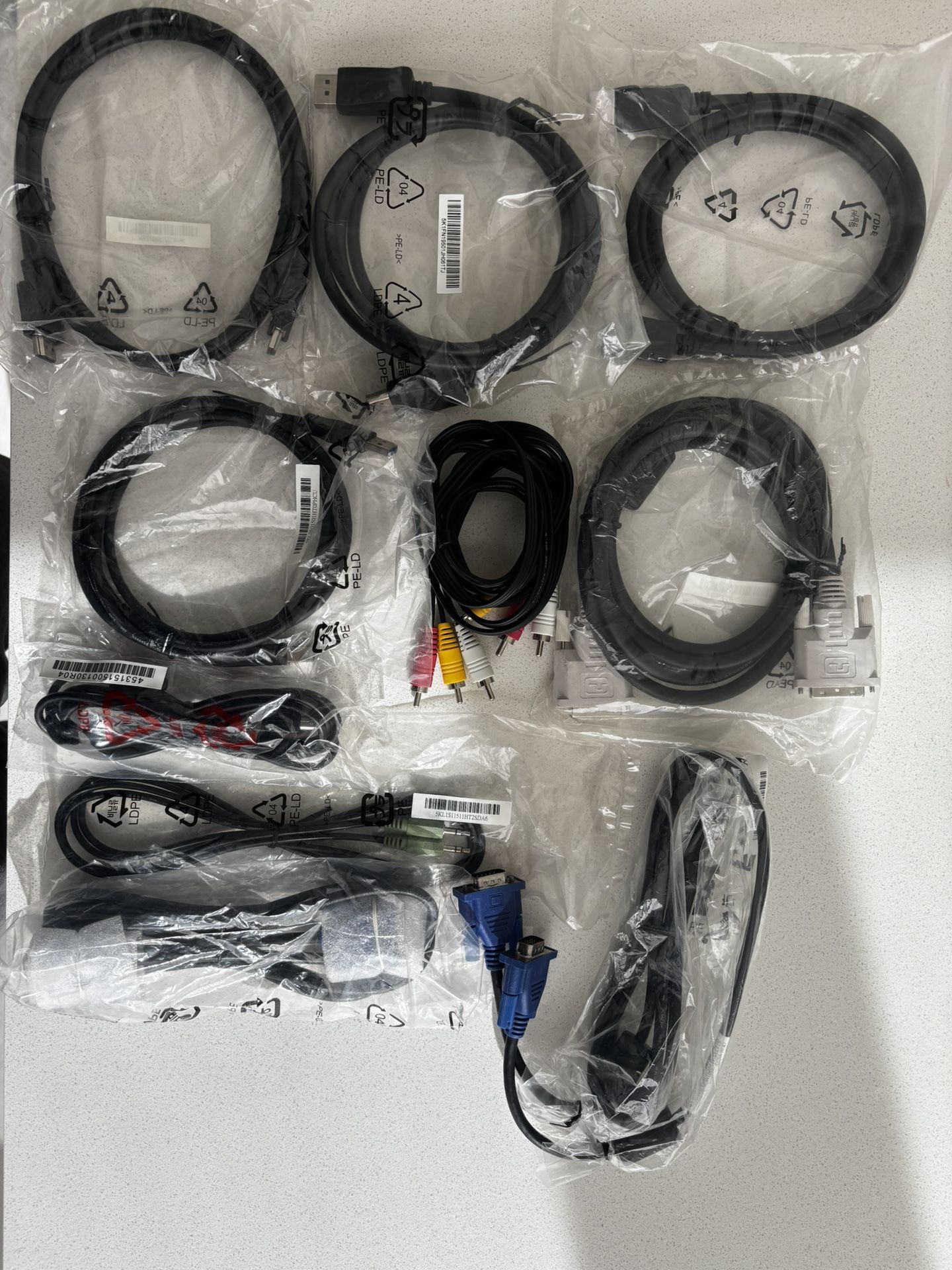 Audio/Video Cables: HDMI DVI AV VGA Display Port Aux