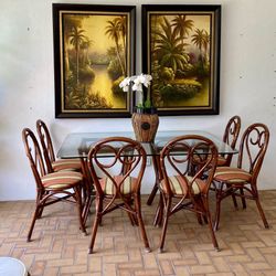 Rare Dining Table W 6 Chairs Indoors And Outdoors 
