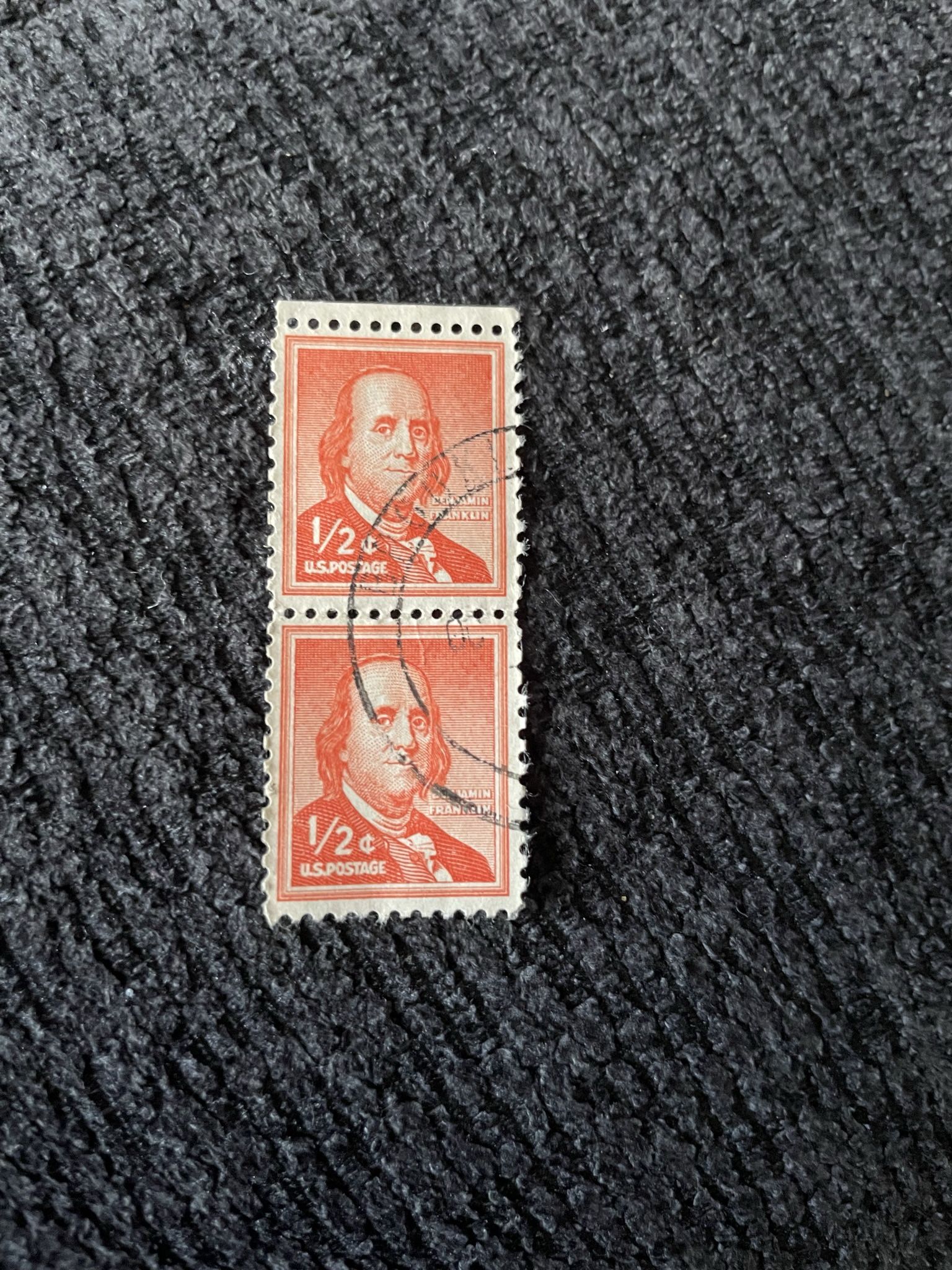 1/2 cent Benjamin Franklin stamp