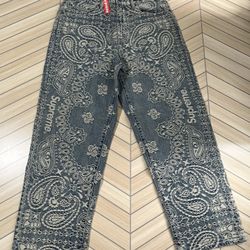 Supreme Bandana Faded Jacquard Jeans 