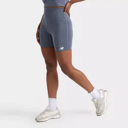 Women's New Balance Harmony High-Rise Biker 6" Shorts - Grey - L