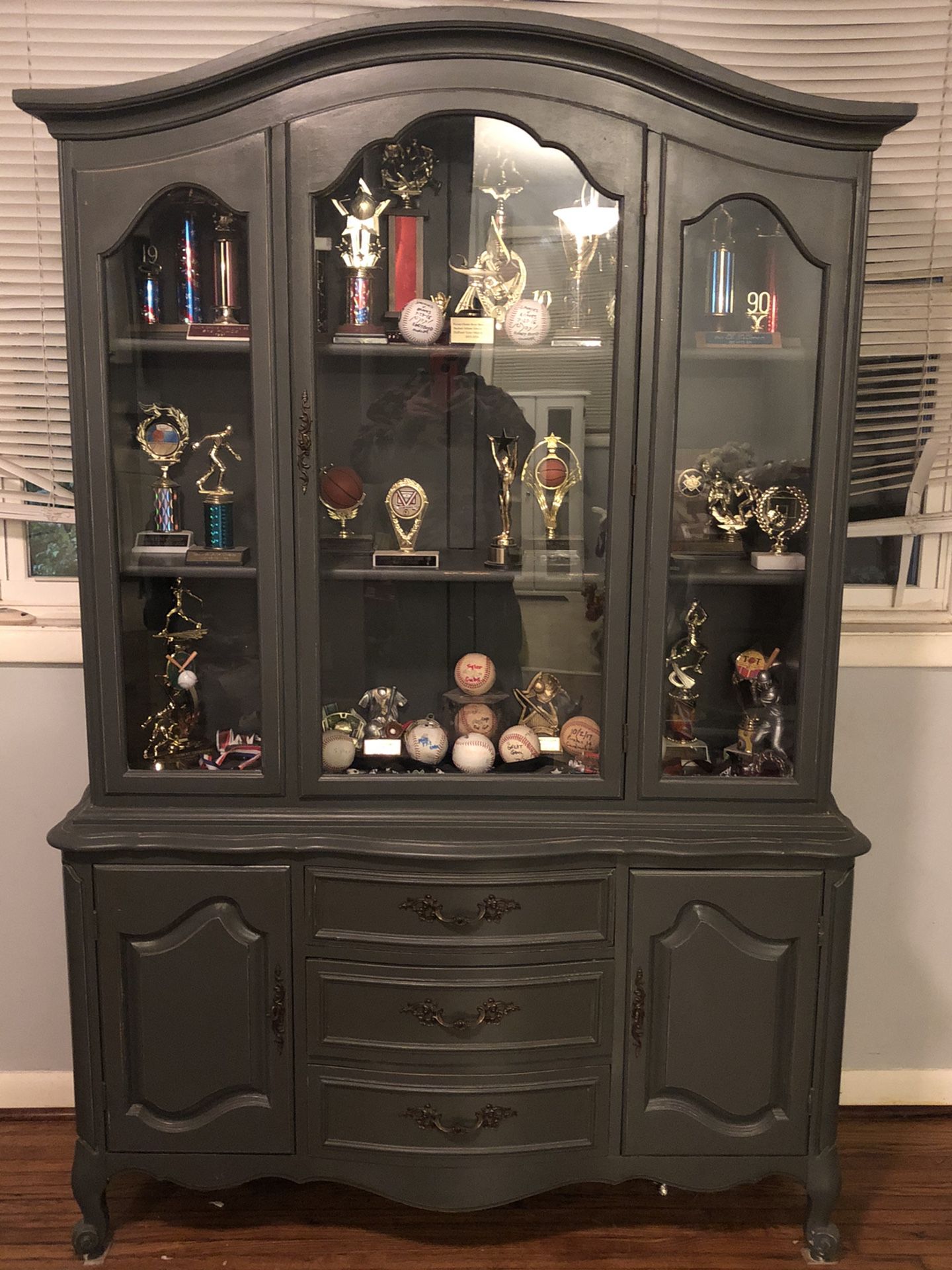 Professionally painted Antique curio cabinet