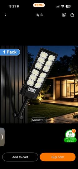 Solar Powered Outdoor Street Light with Motion Sensor