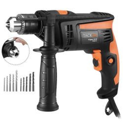 Hammer Drill, TACKLIFE Corded Drill 1/2 Inch, 2800RPM, 44800BPM Dual Drill Mode, Variable Speed Trigger, 360° Rotatable Handle, Speed Setting Knob for