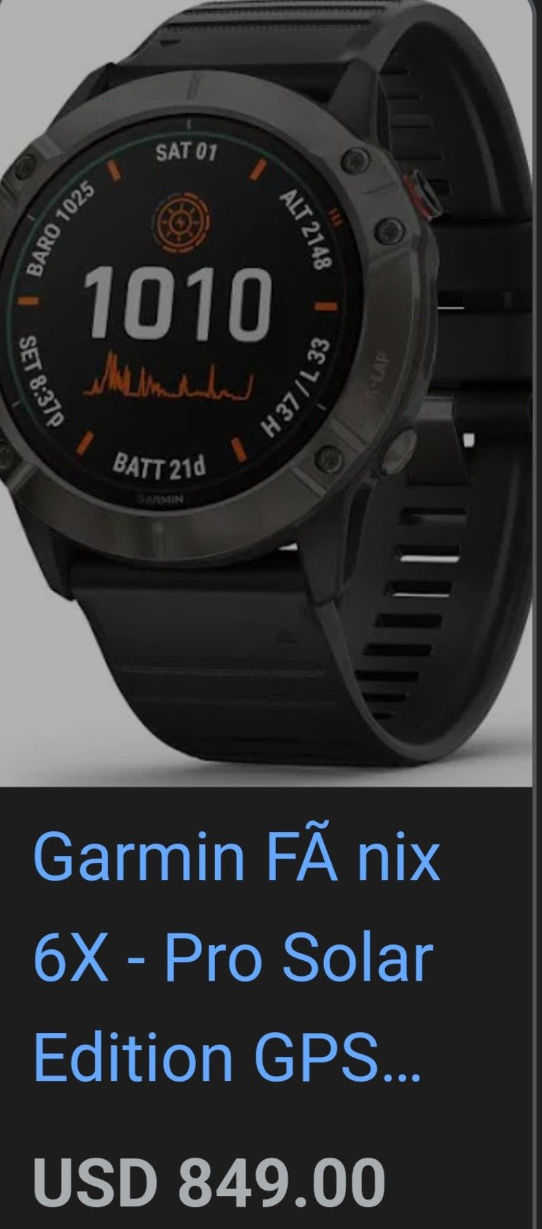 Fenix 6x Pro Solar 250