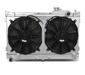 New 1990-1998 Mazda Mx-5 Miata Dual Core 2-Row Aluminum Radiator w Fan Shroud Kit