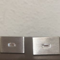 Silver with cubic zirconium Cufflinks
