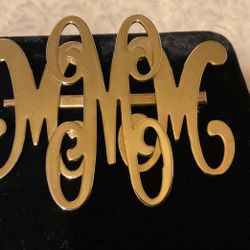 Goldtone Monogram Initials Brooch 