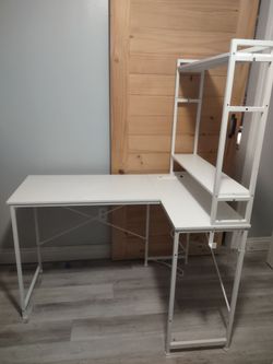 Brand new built wood and metal desk 45x32x30