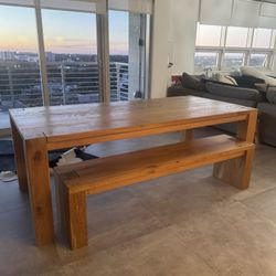 Restoration hardware DRIFTED RECLAIMED OAK PARSONS RECTANGULAR DINING TABLE