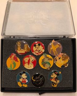 Disney Channel Pins - 10th Anniversary 10-Pin Set, Complete – NEW – with an Acrylic Display Case