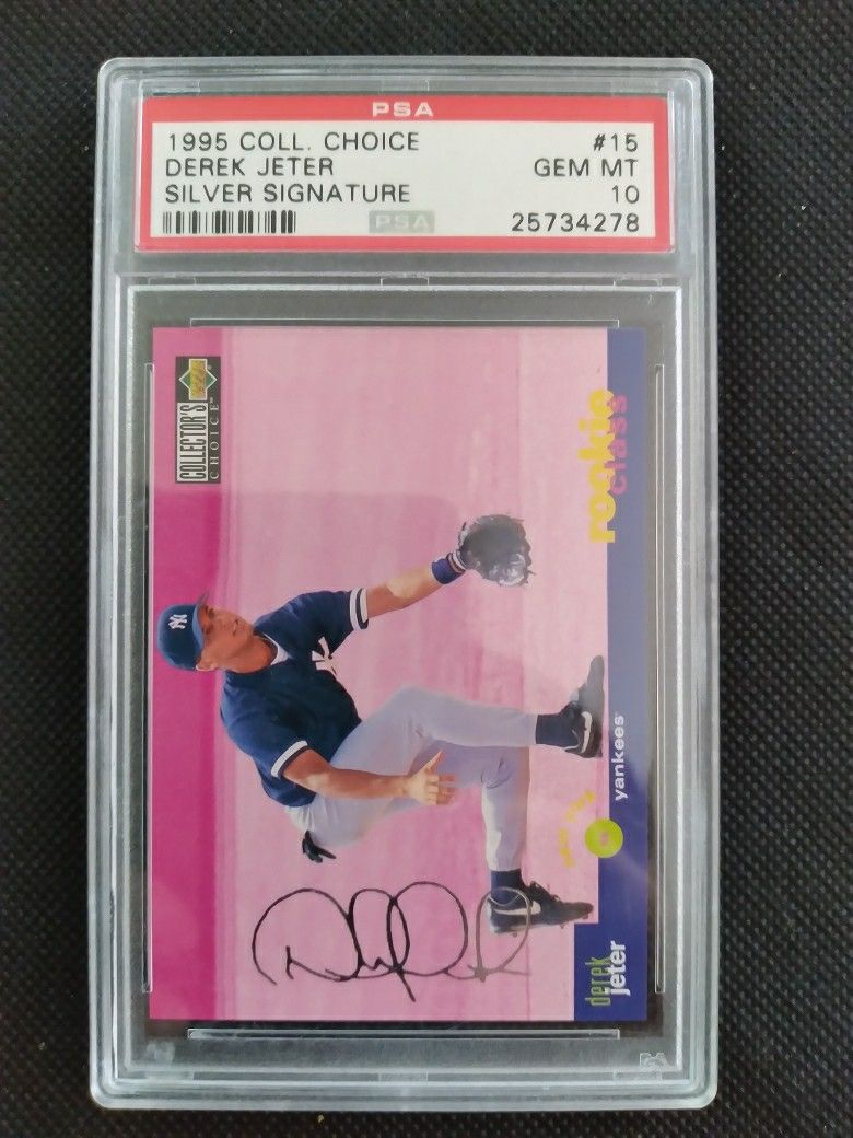 1995 Upper Deck Collector's Choice Derek Jeter Rookie Card Silver Signature #15 PSA 10