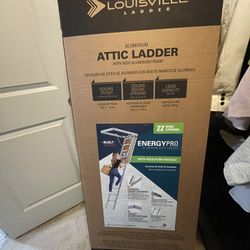 $330 New Louisville Ladder Energy Efficient 7 ft. 8 in. to 10 ft. 3 in., 22.5 in. x 54 in. Insulated Aluminum Attic Ladder, 375 lbs. Load Capacity