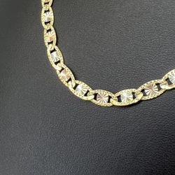 14kt Gold Tri Color Valentino Necklace 22” 5mm 14.80grams 152515 8