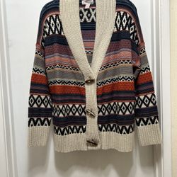 Aztec Pattern Cardigan Sweater