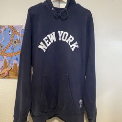 STÜSSY ‘NEW YORK’ U.S.A Arm Patch Hoodie Sweatshirt Men Size Large 