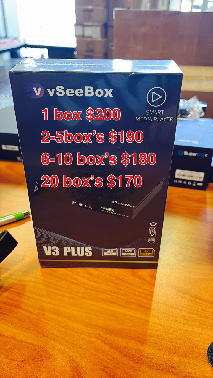 Vsee box v3 plus new sealed v see v5 elite ultra superbox wholesale