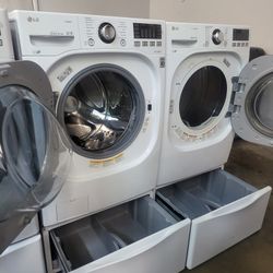 LG SET STEAM WASHER AND GAS DRYER JUMBO 