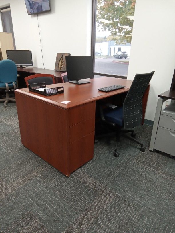 Office Desk With File Cabinet | 2 Available | Clearance Sale