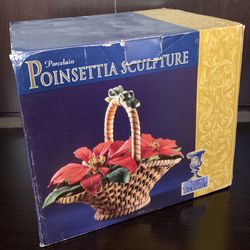Classic Treasures Porcelain Poinsettia Sculpture
