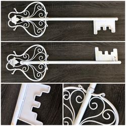 Vintage Off White Metal Key