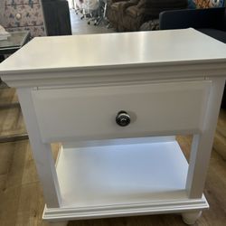 White Nightstand Drawer And Shelf 