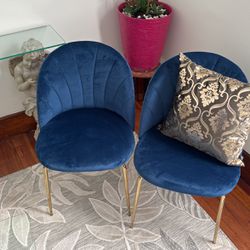Blue Velvet Chairs  (2)