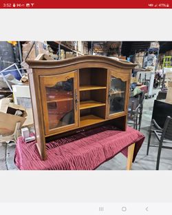 New in box, chestnut 2 door hutch.