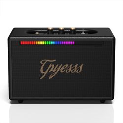 Protable Bluetooth Speakers with LED Beat Light, TPYESSS Wooden Wireless Speaker with 120W Loud Stero Sound & Subwoofer, 20H Playtime, Bluetooth 5.0, 