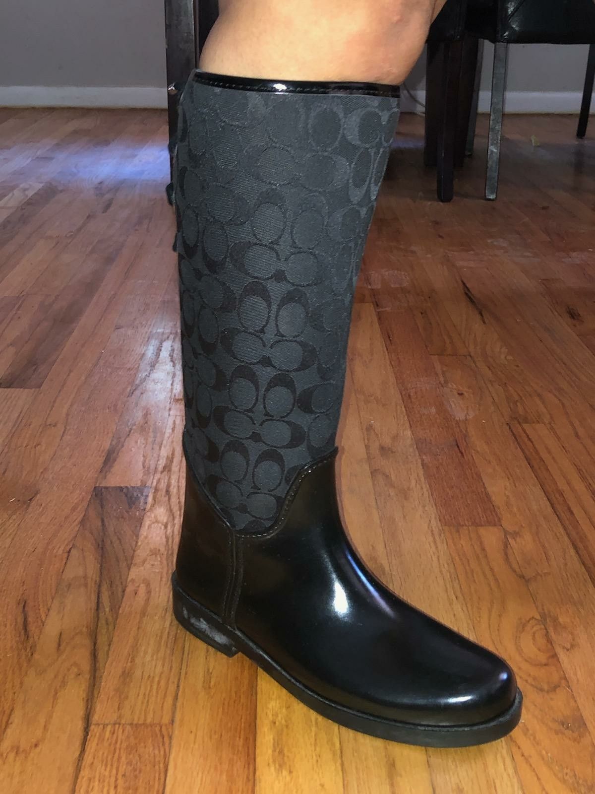 Coach black rain boots size 11