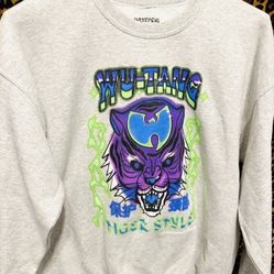Wu-Tang Tiger Style Mens XL Rap Grey Fleece Crewneck Sweater