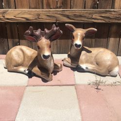 New Set Of Deers Made Out Of Cement Beautiful Yard Decoration 