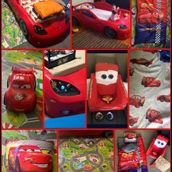 Red Car Bed With Lights Toddler/Twin Size