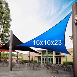 $15 (Brand New) Triangle 16x16x23ft Sun Shade Sail Outdoor Top Cover with Ropes (Blue color) 