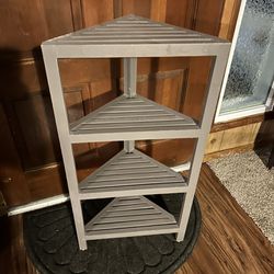 Grey Wooden Corner Shelf