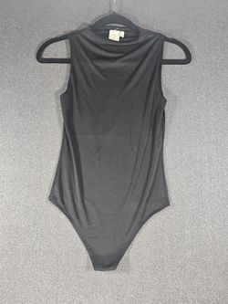 live in the moment black mock turtleneck sleeveless bodysuit size M