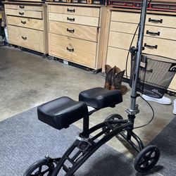 Drive Knee Scooter with basket - 350# weight limit. Heavy duty, folding for easy travel, adjustable height. Hand break. Steerable.   Broken foot / ank
